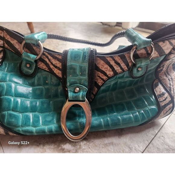 MC crocodile texture and animal print shoulder bag, purse - Picture 7 of 12